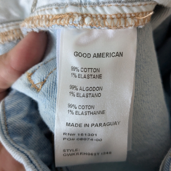 Good American Size 8 high waist raw hem ankle length light denim jeans - Picture 4 of 5